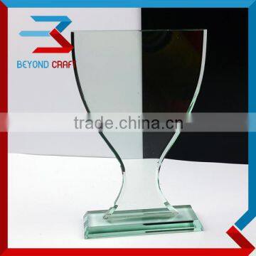 Cheap Price Jade Glass Cup Shape Shiled Football Trophy photo-2