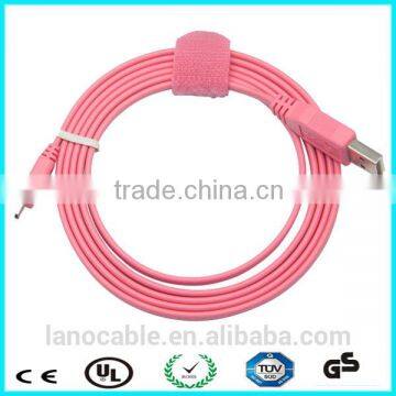 1m Black Flat 24awg Micro Usb Cable