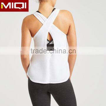 Hot Selling Womens Plain White Comfortable Loose Sleeveless Gym Tank Tops