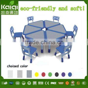 kids plastic adjustable height table and chair nursery school furniture