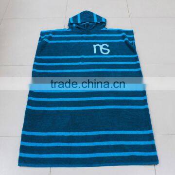 100% COTTON yarn-dyed woven stripes adult poncho towel stripes robe towel