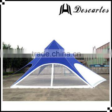 Window panels 14m star canopy tents, star shaped exhibition trade show tents for sale