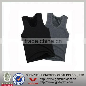 100% cotton double ply keep warm under wear tank top for man