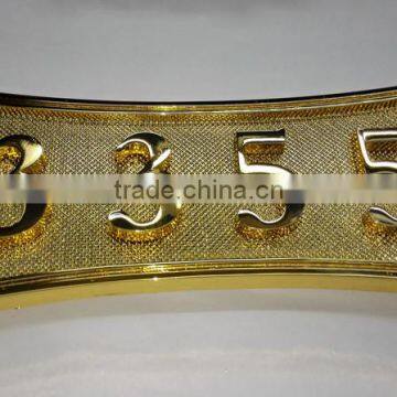 High quality fancy gold plated name plates for houses