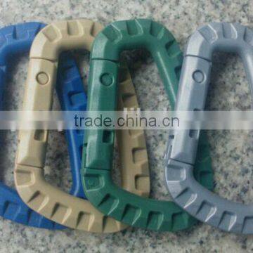 D shape Mountaineering Buckle Snap Clip Plastic Steel Climbing Carabiner Hanging Keychain Hook