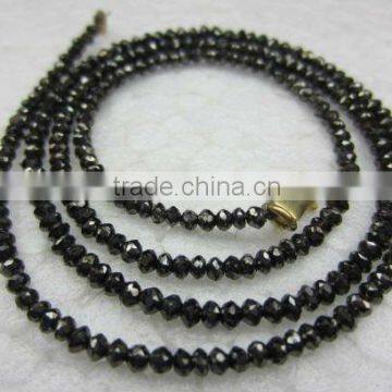 NATURAL DIAMONDS FACETED BEAD NECKLACE