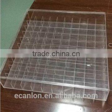 Slidable acrylic compartments storage box with lid