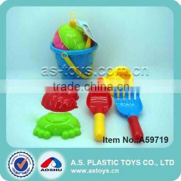 6 pieces sand beach bucket plastic building molds for child