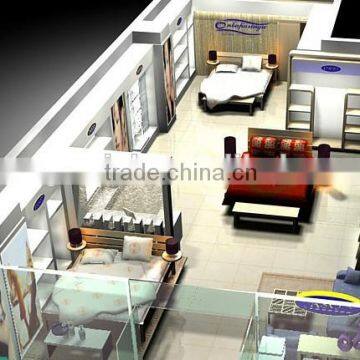 bed runner display, store furniture,goods display shelf