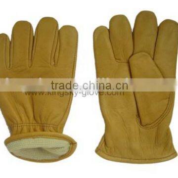 Cow Grain Leather cut resistance Kevlar glove