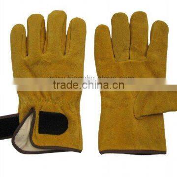 cow split leather winter glove