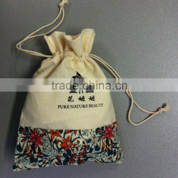 organic cotton drawstring bags/cotton fabric bag