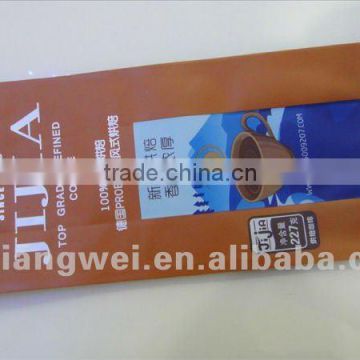 Side gusseted aluminum foil instant coffee pouch