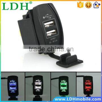 Dual USB Car Charger Carling ARB Rocker Switches 5V 3.1A Universal 12 - 24V car, motorcycle, electric car, ATV, Boat