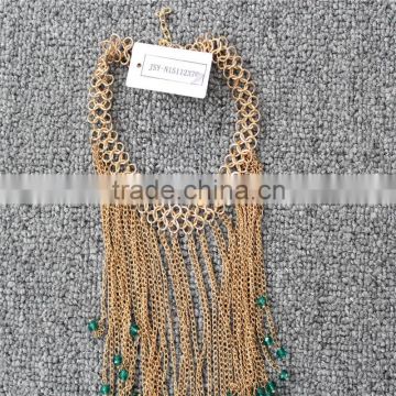 Fashion Style gold plated metal necklace beaded jewelry