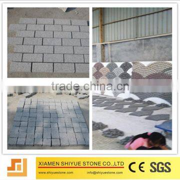 natural light grey granite cobble stone