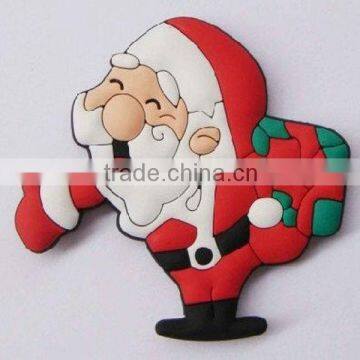 new creative Santa Clause design souvenir 3d soft pvc rubber fridge magnets