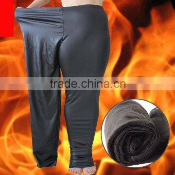 Black warm cotton spande winter compression leggings