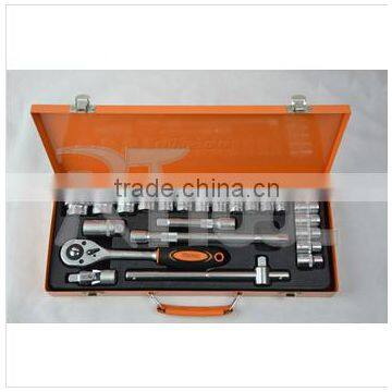 24 Pcs Ratchet Handle Socket Set /car Repair Tool Kit Metal Box Tool Set photo-2