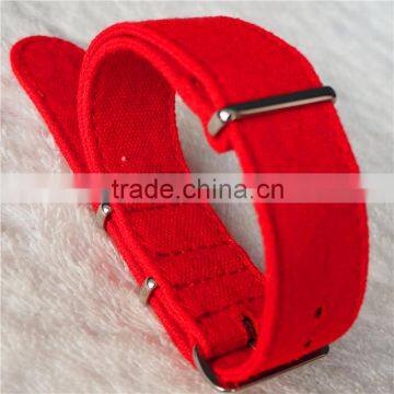 Red Color Canvas Band Custom 21mm Watch Strap
