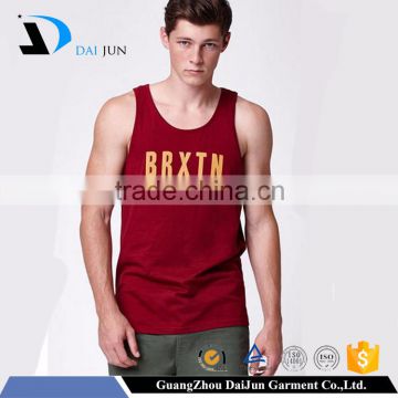 Daijun OEM summer men's red and yellow fashion 100 cotton tank top