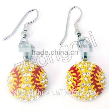 Softball charms earings,softball charms dangle earings wholesale