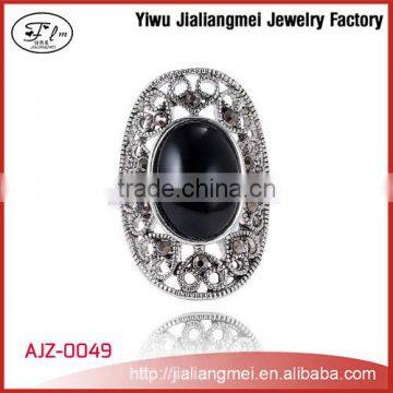 Yiwu Wholesale Retro Designs Single Black Stone Ring For Men