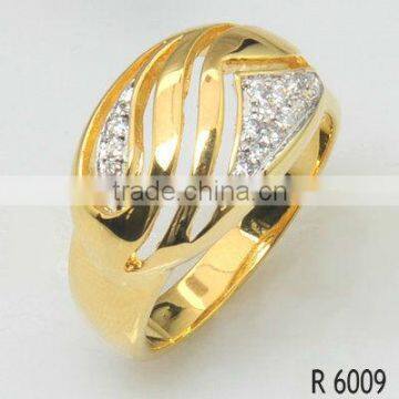 fashion jewelry diamond CZ rings with gold plating