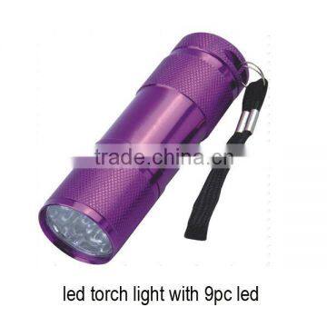 hot promotional led torch light with 9pc led