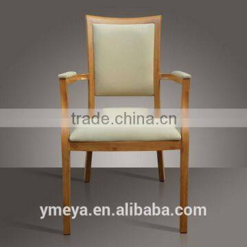 modern armrest dining chair with wood appearance