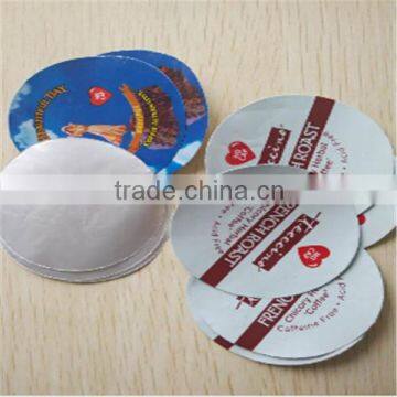 High quality printed PP PE K-Cup Aluminum Foil Lids/aluminum foil lids for k-cup