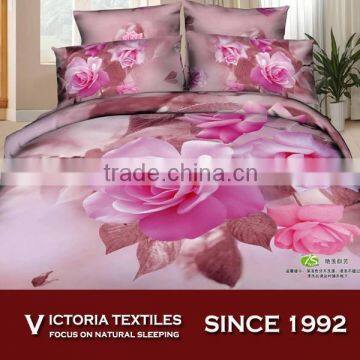 Pink Pattern Cotton Twill 133x72 Thread Count Bed Quilt Cover Sets Floral Print
