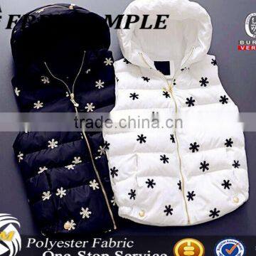 50D Satin Imitation Memory Fabric Embroidered Fabric for Quilted Down Coat photo-5