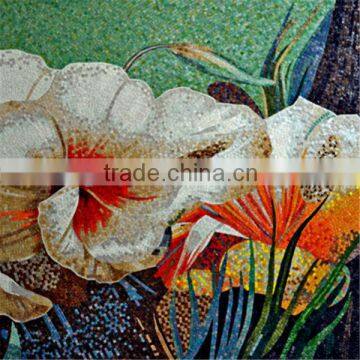 ZTCLJ Flower Art Wall Mural Tiles Glass Mosaic Pictures Pattern