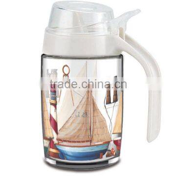 SINOGLASS 250ml MARITIME ADVENTURE Decal glass memole Oil and Vinegar Bottle