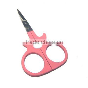 Pink Rubber blasting eyebrow cosmetic scissors