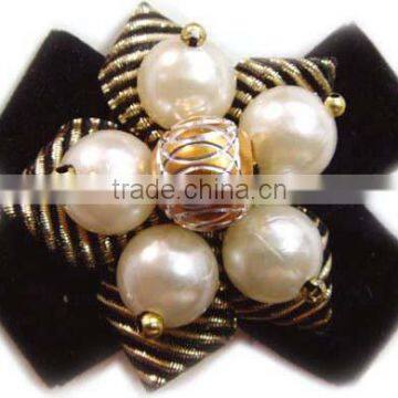 Goody Ribbon Bow With Big Beads for Shoe Accessories photo-3