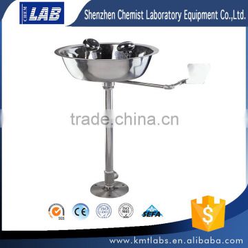 Laboratory Stand Stainless Steel Eye Wash Station With Double Outlets