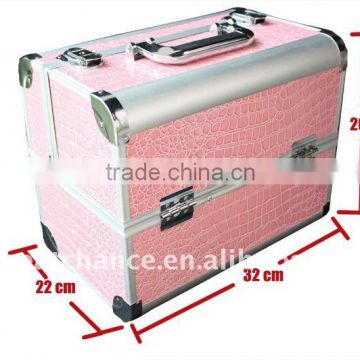 ALUMINUM NAIL PRO MAKEUP COSMETIC TRAIN CASE BOX TRAYS