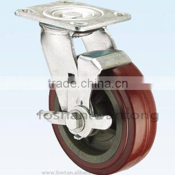 4 Inch PVC Swivel Industrial Hardware Caster Wheel With Brake