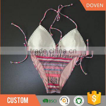 Beach hot sexy triangle girl photo bikini swimwear,customized OEM