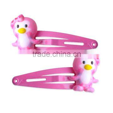 Wholesale baby girl hair accessory pink charm hair clips for kids