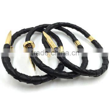 TOP QUALITY Stainless Steel Python Nail Bracelet 18K Gold Plated Women Jewelry Nail Screw Cuff Bangle photo-3