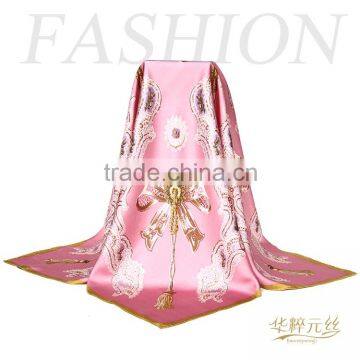 Free Sample Custom 90*90cm China Square Silk Scarf