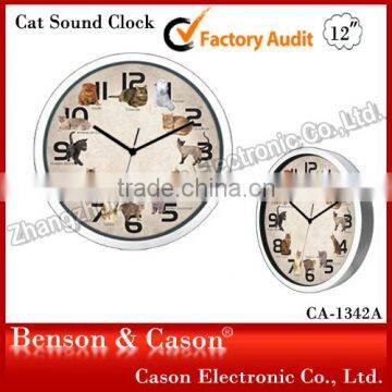 Cat Sound Musical Clock/Plastic Clock