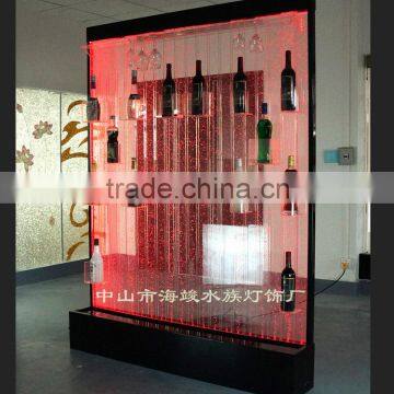 Led lighting bubble water wine rack,with color changing,straight water bubble effect,