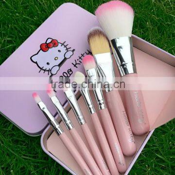 Hello kitty pink lovely makeup cosmetic brush set for women