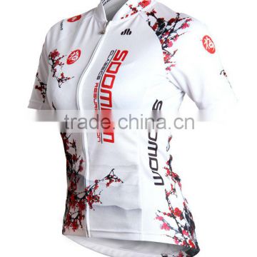 2014 Soomom New Style Women Sublimation Printing 100% Polyester Cycling Tops Custom Cycling Jerseys Cycle Clothing Sale