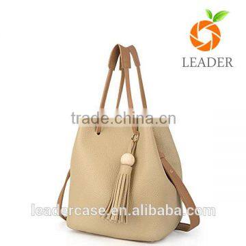 Personalize tassels design PU leather woman handbag lades bag