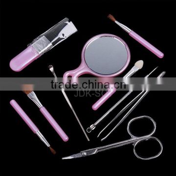 Hot Sale Pink Manicure Set with Makeup Brush Kit